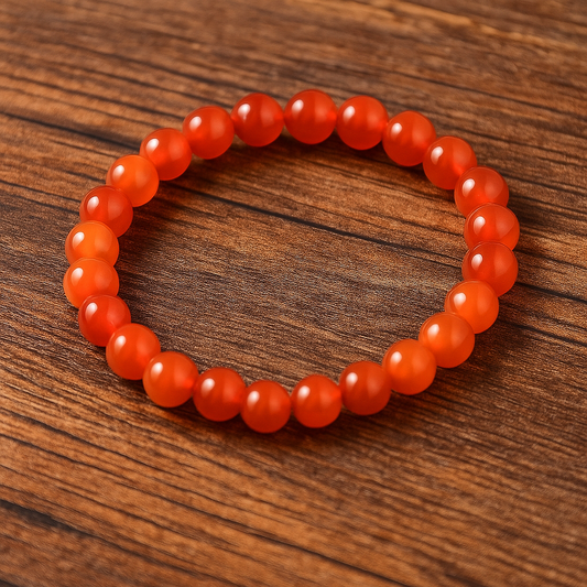 Carnelian Bracelet – Natural Stone Stretchable Beaded Bracelet for Energy, Motivation & Creativity(8mm Gemstone Beaded Stechable)