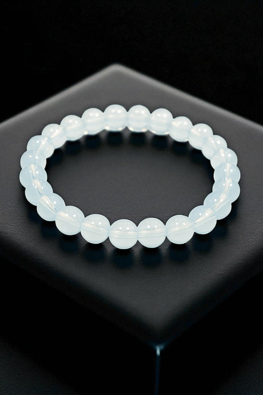 Natural Opalite Crystal Bracelet – 8mm Beads – Reiki Healing Energy – Calming & Balancing Stone – Stretchable Gemstone Bracelet for Men & Women