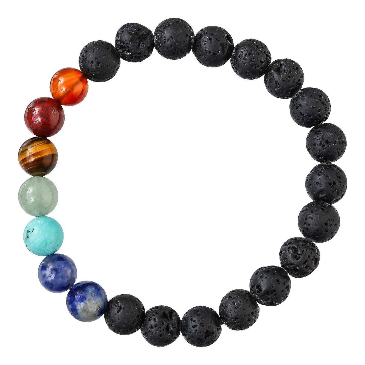 7 Chakra Healing Bracelet – Natural Gemstone Beads, Stretchable Reiki Energy Bracelet for Meditation, Balance & Spiritual Wellness
