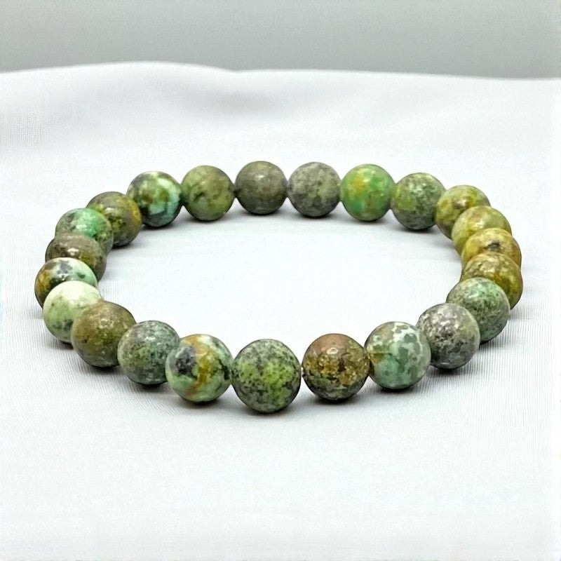 African Turquoise Bracelet for Women Men’s Gifts – Natural Stone Stretchable Beaded Bracelet for Inner Growth, Positive Energy & Transformation