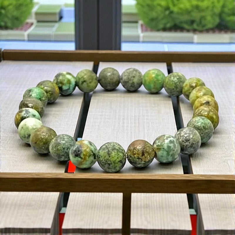 African Turquoise Bracelet for Women Men’s Gifts – Natural Stone Stretchable Beaded Bracelet for Inner Growth, Positive Energy & Transformation
