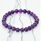 Amethyst Bracelet – Natural Plain Amethyst Stone Stretchable Beaded Bracelet for Peace, Protection & Spiritual Healing