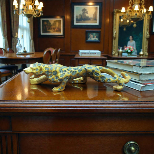 Golden Pyrite Jaguar – Pyrite Engraved Symbol of Power & Prosperity