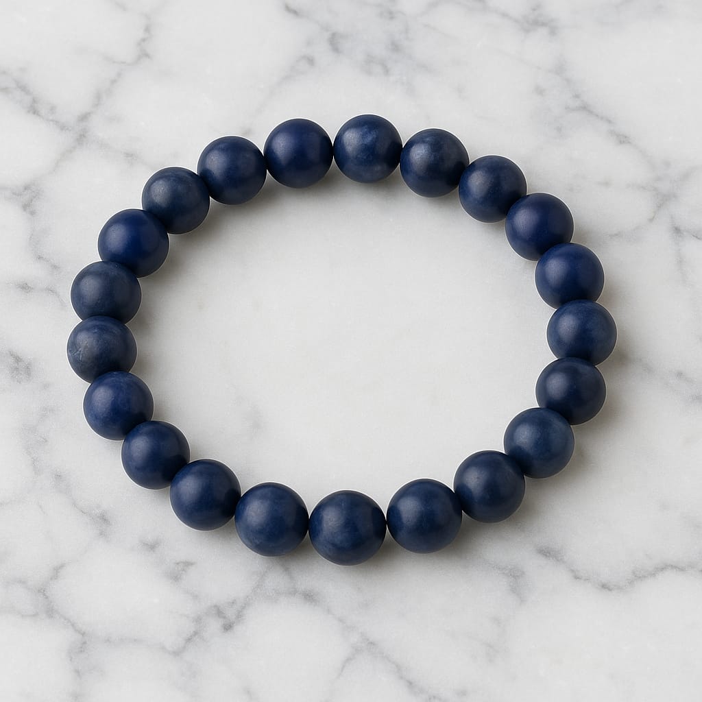 Blue Sodalite Bracelet – Natural Stone Stretchable Beaded Bracelet for Mental Clarity, Communication & Inner Peace(Unisex 8mm Gemstone