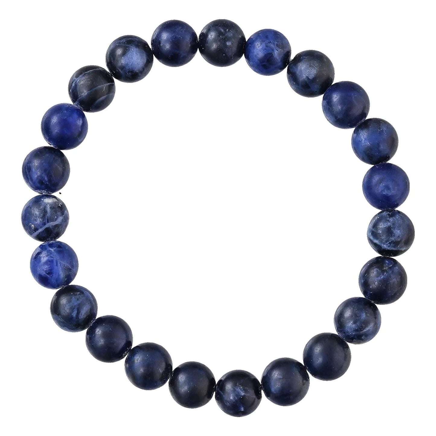 Blue Sodalite Bracelet – Natural Stone Stretchable Beaded Bracelet for Mental Clarity, Communication & Inner Peace(Unisex 8mm Gemstone