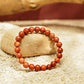 BLUNERA Red Jasper Natural Stone Bracelet – Natural Stone Stretchable Beaded Bracelet for Strength, Grounding & Vitality