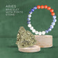 BLUNERA™ Aries Zodiac (Mesh Rashi) Healing Crystal Bracelet For Strength, Health & Prosperity  Comes with FREE Natural Pyrite Stone