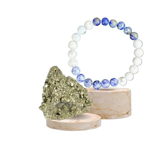 BLUNERA™ Handmade Cancer Zodiac (Karka Rashi) Healing Crystal Bracelet For Wealth, Love & Wellness  Comes with FREE Natural Pyrite Stone