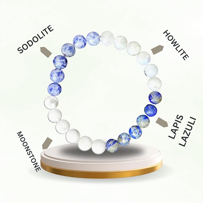 BLUNERA™ Handmade Cancer Zodiac (Karka Rashi) Healing Crystal Bracelet For Wealth, Love & Wellness  Comes with FREE Natural Pyrite Stone