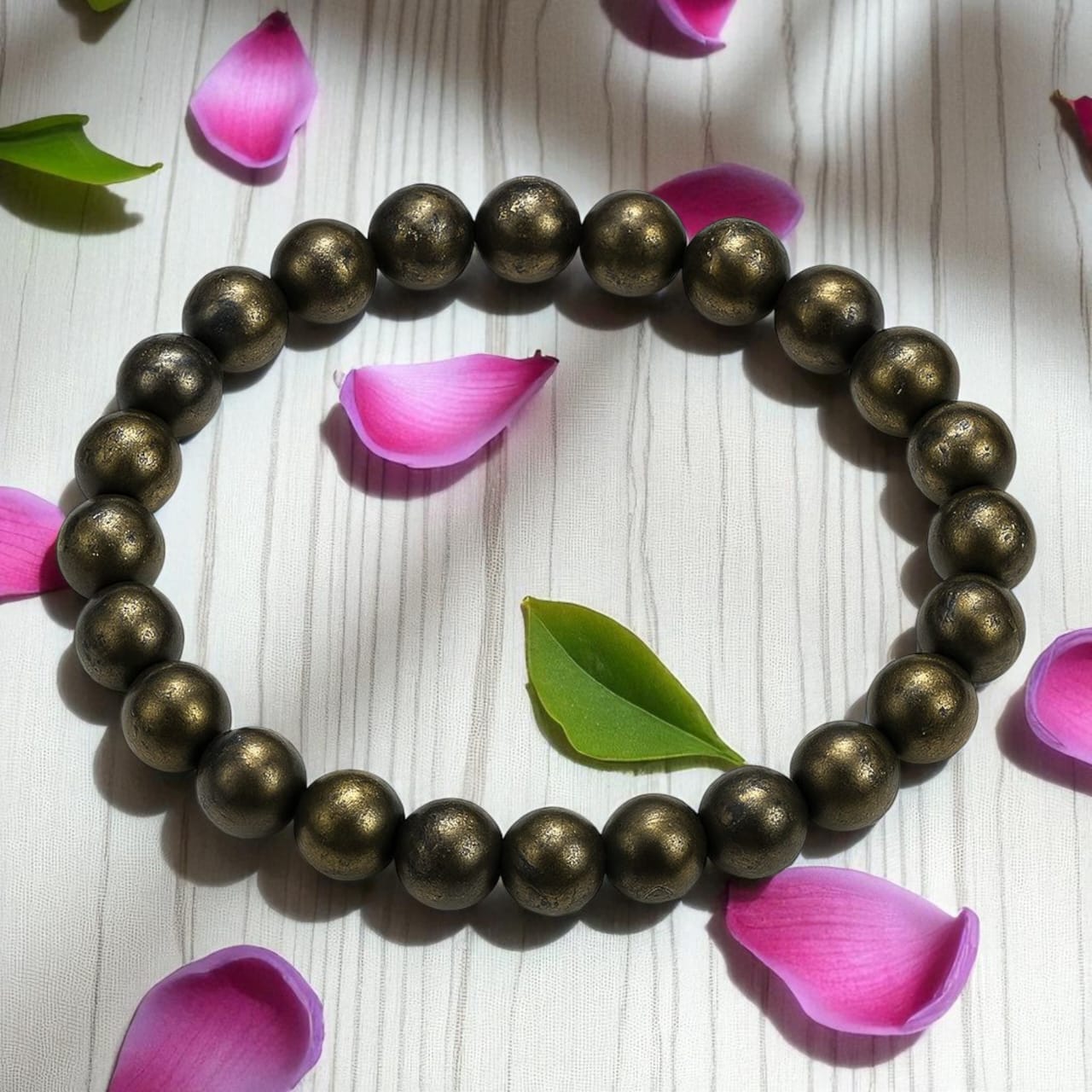 Pyrite Bracelet to Attract Abundance, Prosperity & Good Luck, Money Magnet