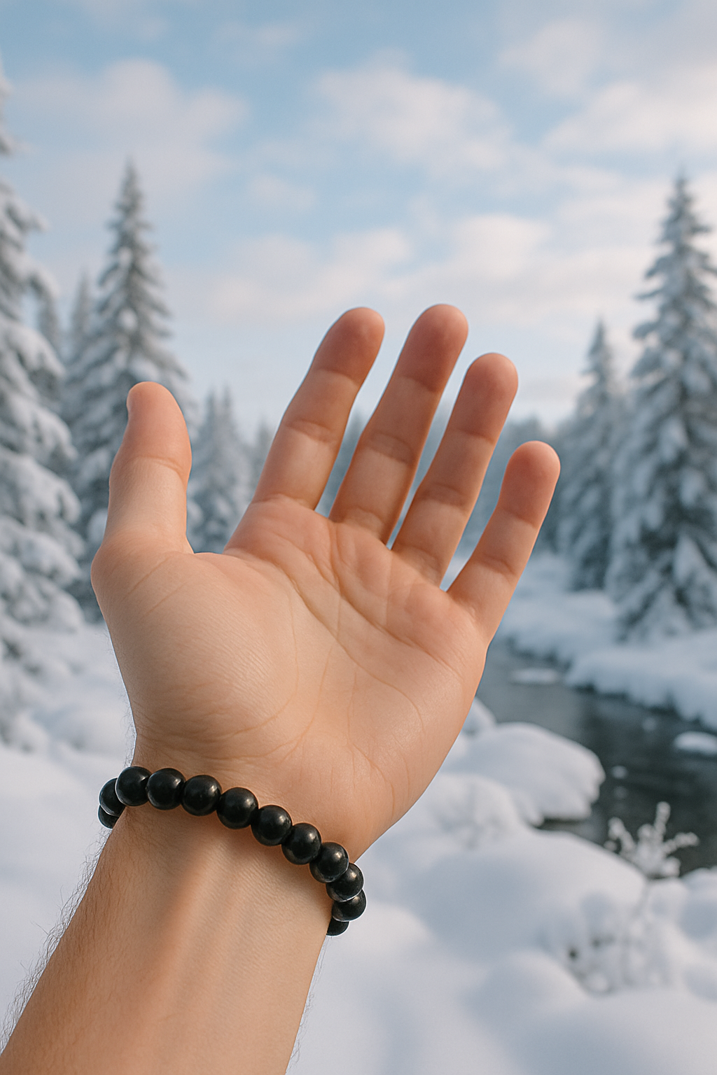 Black Obsidian Bracelet – Natural Stone Stretchable Beaded Bracelet for Protection, Grounding & Energy Cleansing (8mm Gemstone Beaded Adjustable)