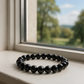 Black Obsidian Bracelet – Natural Stone Stretchable Beaded Bracelet for Protection, Grounding & Energy Cleansing (8mm Gemstone Beaded Adjustable)