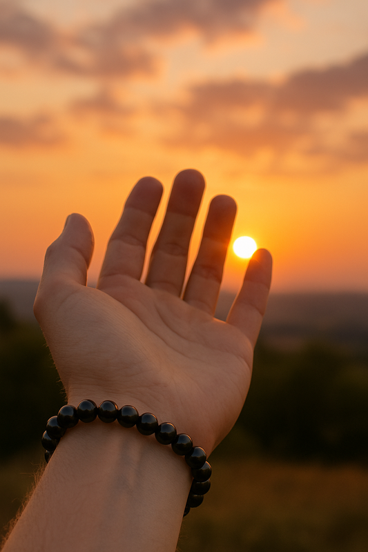 Black Obsidian Bracelet – Natural Stone Stretchable Beaded Bracelet for Protection, Grounding & Energy Cleansing (8mm Gemstone Beaded Adjustable)