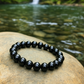 Black Obsidian Bracelet – Natural Stone Stretchable Beaded Bracelet for Protection, Grounding & Energy Cleansing (8mm Gemstone Beaded Adjustable)