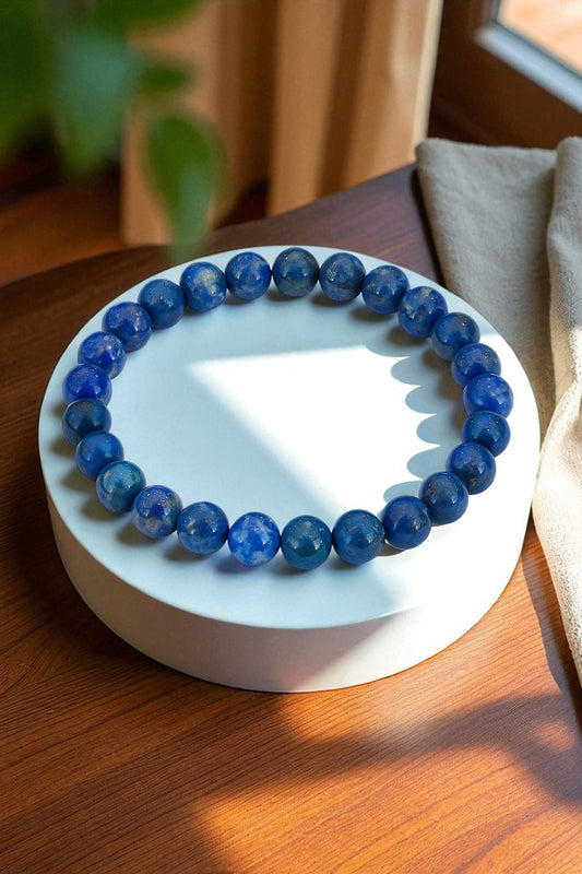Natural Lapis Lazuli Bracelet – 8mm Gemstone Beads – Handmade Stretch Crystal Healing Bracelet for Men & Women – Intuition, Wisdom & Inner Peace – Chakra Jewelry Gift