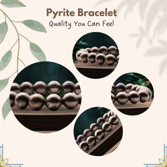 Pyrite Bracelet to Attract Abundance, Prosperity & Good Luck, Money Magnet